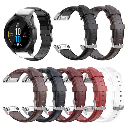 20mm Oil Wax Skin Cowhide Leather Watch Band for Samsung Galaxy Watch4 Classic 46mm 42mm/Watch4 44mm 40mm/Garmin Fenix 6S Pro