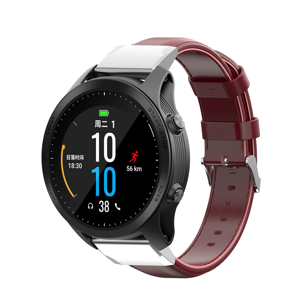 20mm Oil Wax Skin Cowhide Leather Watch Band for Samsung Galaxy Watch4 Classic 46mm 42mm/Watch4 44mm 40mm/Garmin Fenix 6S Pro