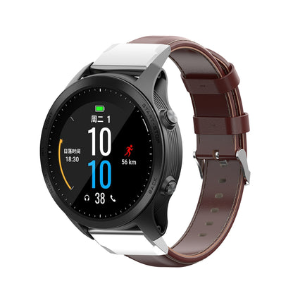 20mm Oil Wax Skin Cowhide Leather Watch Band for Samsung Galaxy Watch4 Classic 46mm 42mm/Watch4 44mm 40mm/Garmin Fenix 6S Pro