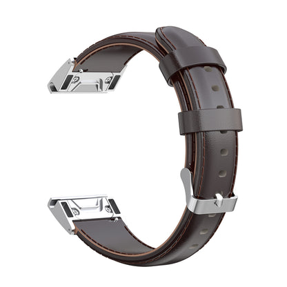 20mm Oil Wax Skin Cowhide Leather Watch Band for Samsung Galaxy Watch4 Classic 46mm 42mm/Watch4 44mm 40mm/Garmin Fenix 6S Pro