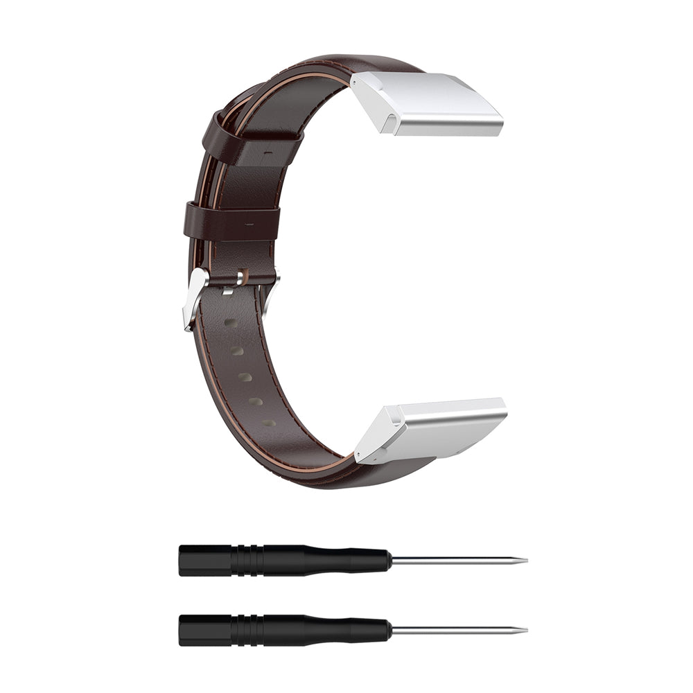 20mm Oil Wax Skin Cowhide Leather Watch Band for Samsung Galaxy Watch4 Classic 46mm 42mm/Watch4 44mm 40mm/Garmin Fenix 6S Pro