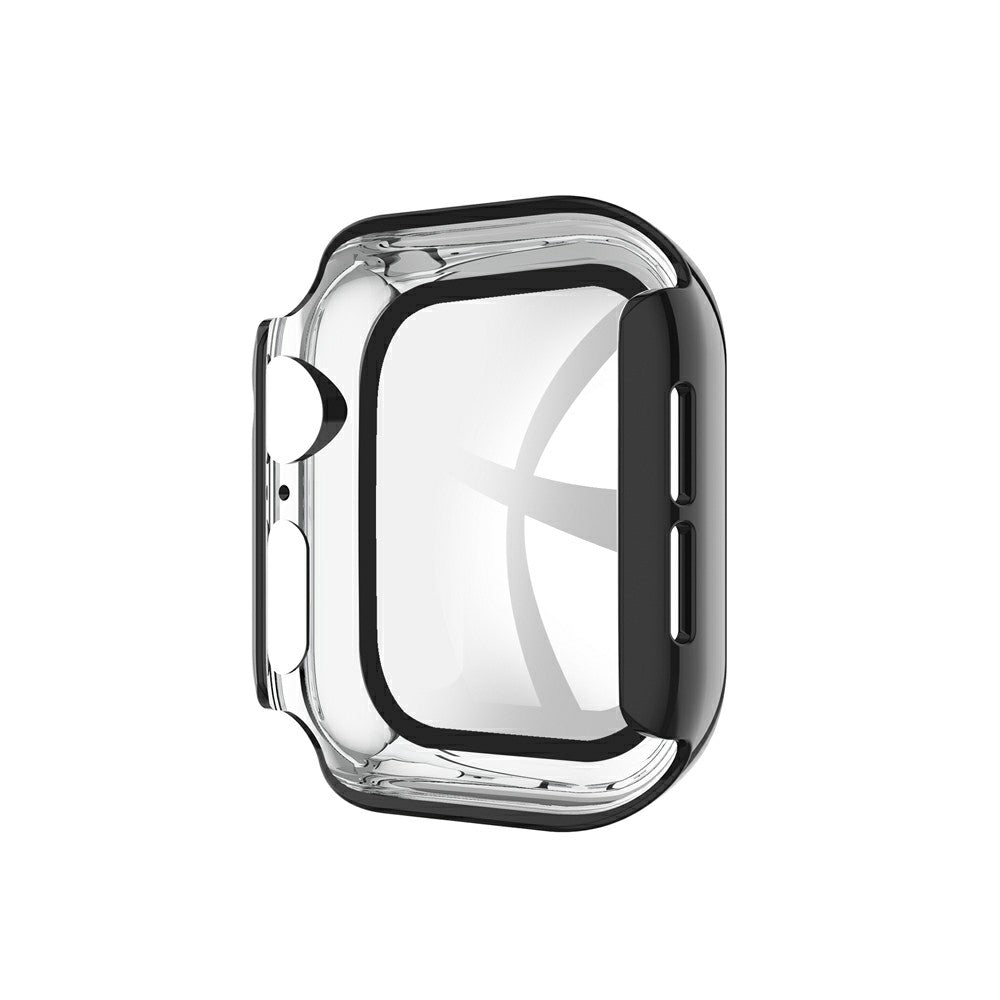 Rhinestone Decor PC Frame Case for Apple Watch Series 4 / 5 / 6 44mm / SE 44mm / SE (2022) 44mm with Tempered Glass Screen Protector