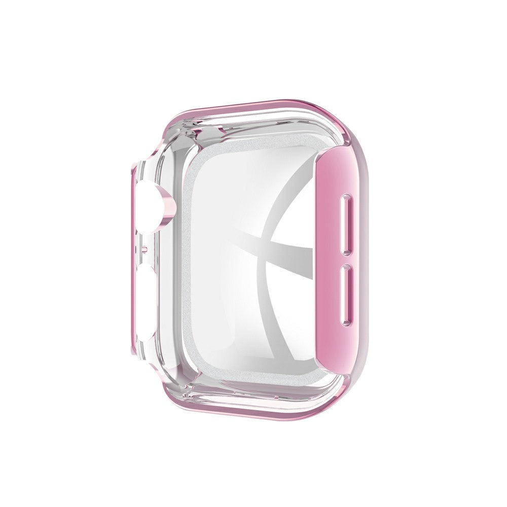 Rhinestone Decor PC Frame Case for Apple Watch Series 4 / 5 / 6 44mm / SE 44mm / SE (2022) 44mm with Tempered Glass Screen Protector