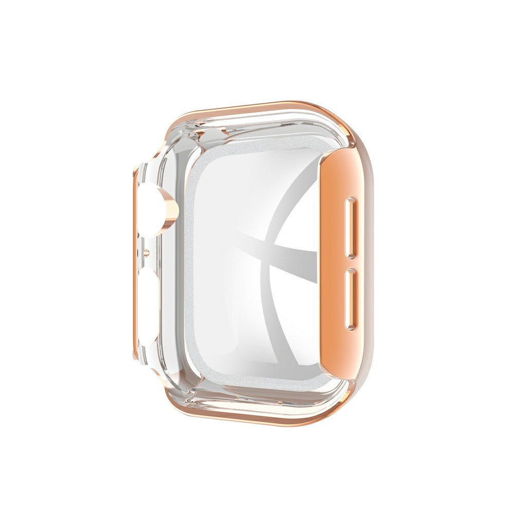 Rhinestone Decor PC Frame Case for Apple Watch Series 4 / 5 / 6 44mm / SE 44mm / SE (2022) 44mm with Tempered Glass Screen Protector