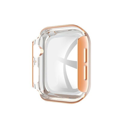Rhinestone Decor PC Frame Case for Apple Watch Series 4 / 5 / 6 44mm / SE 44mm / SE (2022) 44mm with Tempered Glass Screen Protector