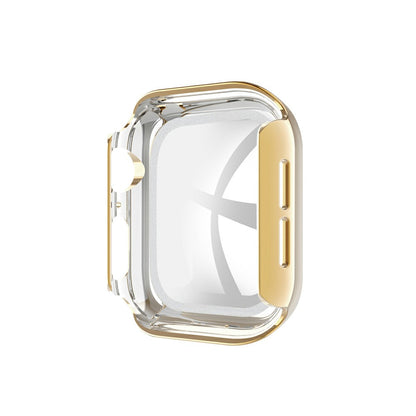 Rhinestone Decor PC Frame Case for Apple Watch Series 4 / 5 / 6 44mm / SE 44mm / SE (2022) 44mm with Tempered Glass Screen Protector