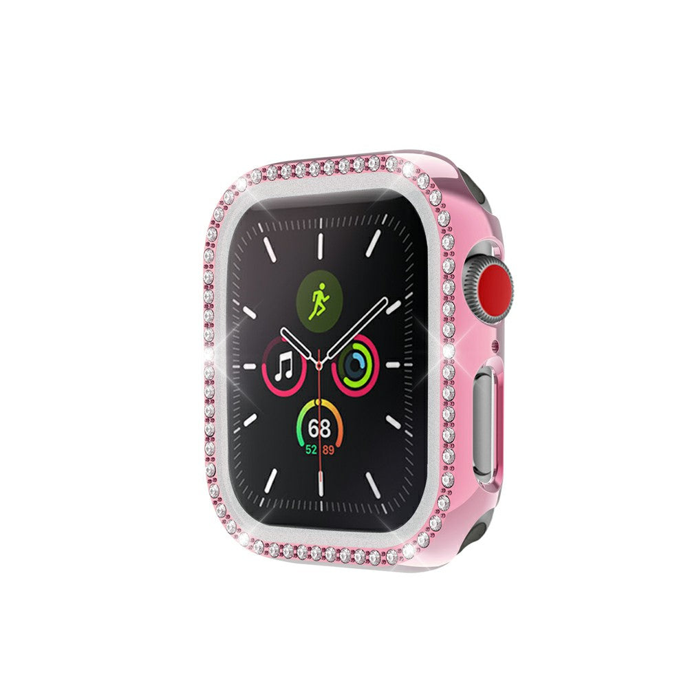 Rhinestone Decor PC Frame Case for Apple Watch Series SE / SE (2022) / 6 / 5 / 4 40MM with Tempered Glass Screen Protector