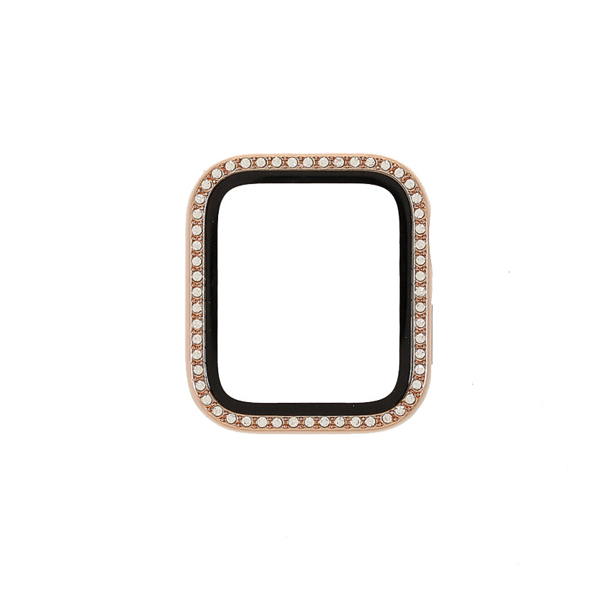 Rhinestone Decor PC Frame Case for Apple Watch Series SE / SE (2022) / 6 / 5 / 4 40MM with Tempered Glass Screen Protector