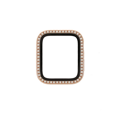 Rhinestone Decor PC Frame Case for Apple Watch Series SE / SE (2022) / 6 / 5 / 4 40MM with Tempered Glass Screen Protector