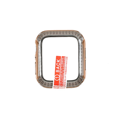 Rhinestone Decor PC Frame Case for Apple Watch Series SE / SE (2022) / 6 / 5 / 4 40MM with Tempered Glass Screen Protector
