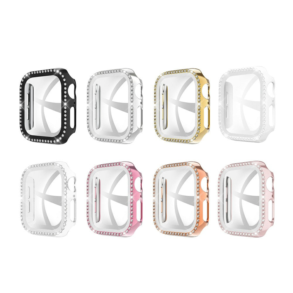 Rhinestone Decor Tempered Glass+PC All-round Protective Watch Case for Apple Watch Series 3/2/1 38mm