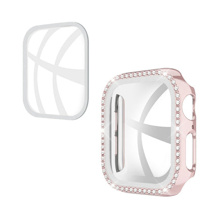 Rhinestone Decor Tempered Glass+PC All-round Protective Watch Case for Apple Watch Series 3/2/1 38mm