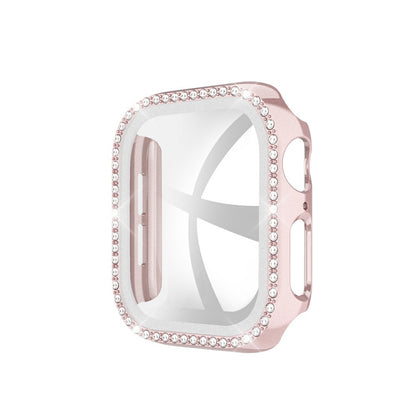 Rhinestone Decor Tempered Glass+PC All-round Protective Watch Case for Apple Watch Series 3/2/1 38mm