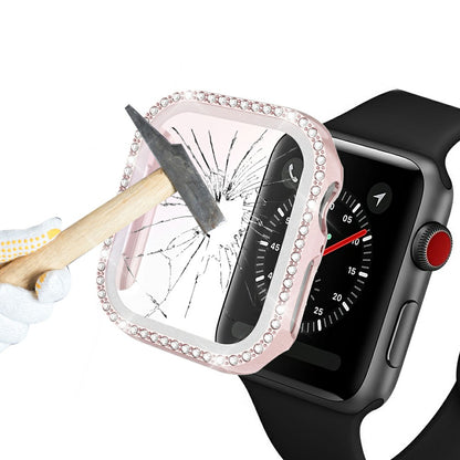 Rhinestone Decor Tempered Glass+PC All-round Protective Watch Case for Apple Watch Series 3/2/1 38mm