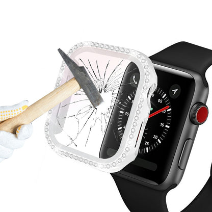 Rhinestone Decor Tempered Glass+PC All-round Protective Watch Case for Apple Watch Series 3/2/1 38mm