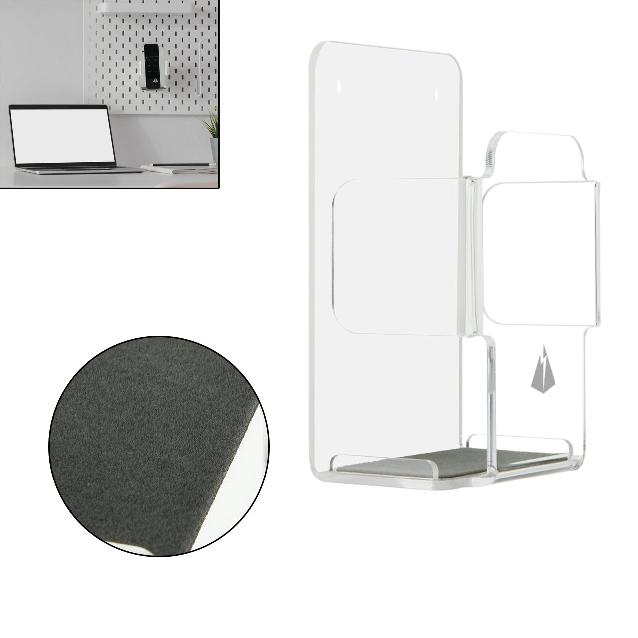 Clear Acrylic Remote Control Holder Wall Mount Media Organizer Storage Box