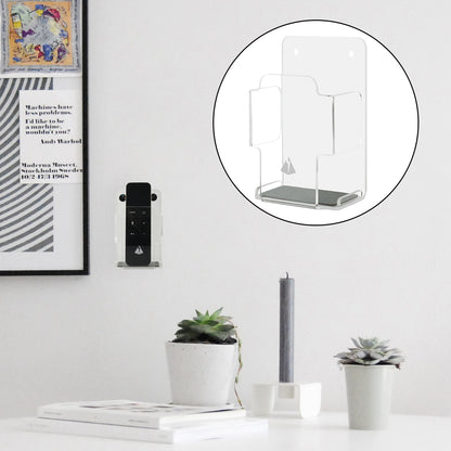 Clear Acrylic Remote Control Holder Wall Mount Media Organizer Storage Box