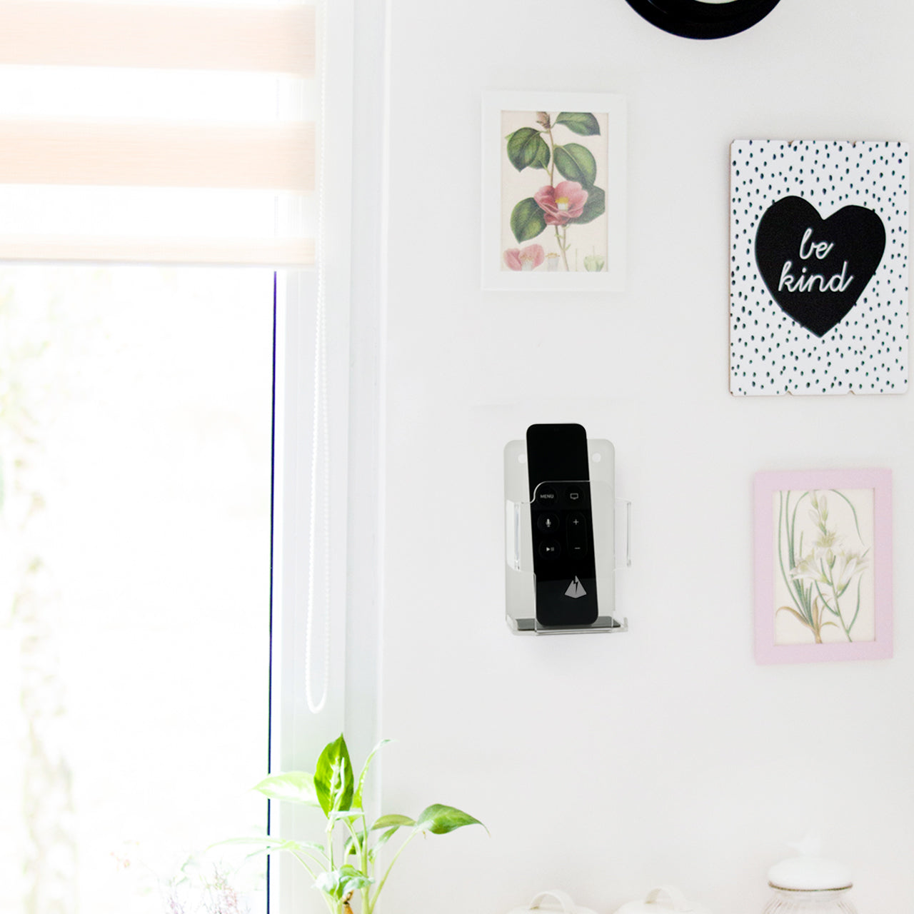 Clear Acrylic Remote Control Holder Wall Mount Media Organizer Storage Box