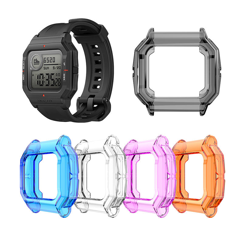 Shockproof Clear TPU Smart Watch Cover Case Protector for Huami Amazfit Neo