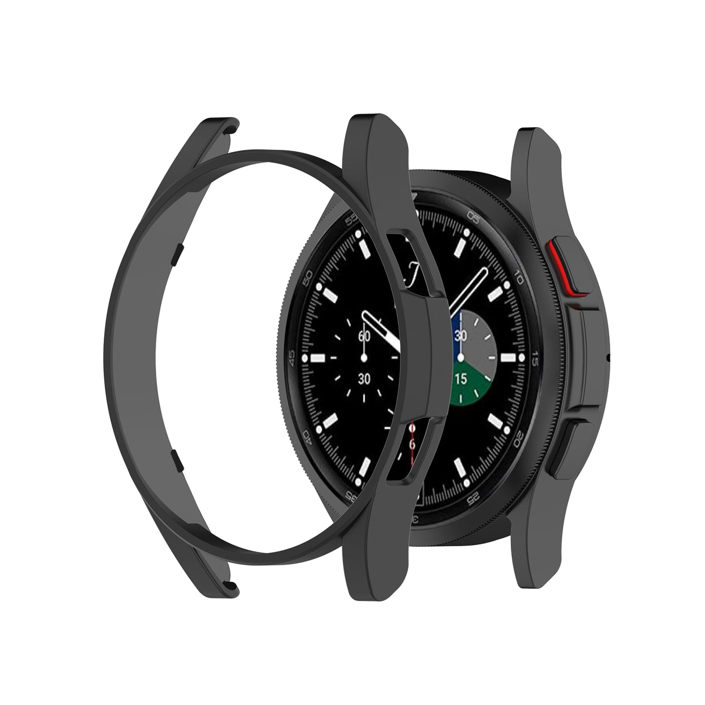 Shockproof Half Watch Protective Cover Film Hollowed PC Watch Frame Case for Samsung Galaxy Watch4 Classic 42mm