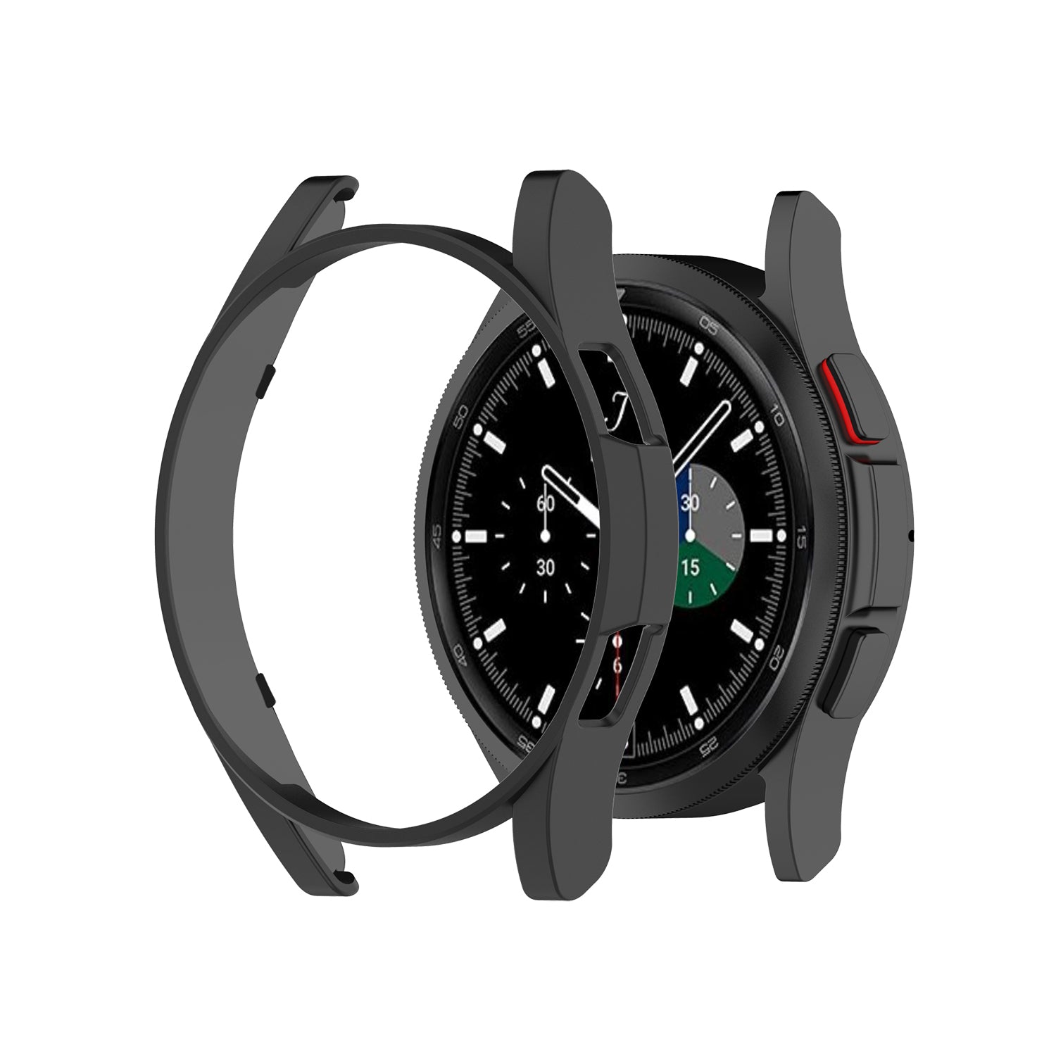 Shockproof Half Watch Protective Cover Film Hollowed PC Watch Frame Case for Samsung Galaxy Watch4 Classic 42mm