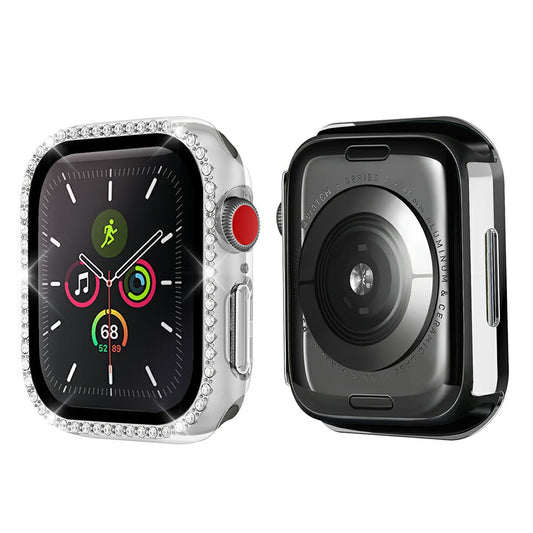Rhinestones Decor Hard PC Watch Case Frame Cover for Apple Watch Series 7 45mm / Series 8 45mm