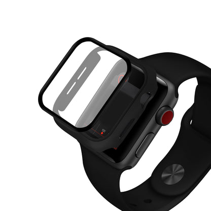 2-in-1 9H Tempered Glass Film Matte Hard PC Watch Case Cover for Apple Watch Series 7 45mm / Series 8 45mm