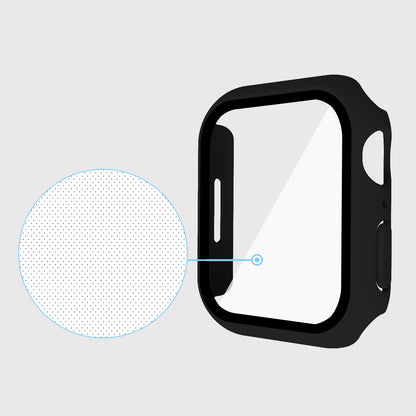 2-in-1 9H Tempered Glass Film Matte Hard PC Watch Case Cover for Apple Watch Series 7 45mm / Series 8 45mm