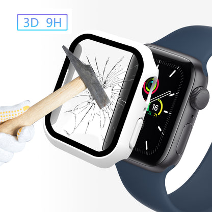 2-in-1 9H Tempered Glass Film Matte Hard PC Watch Case Cover for Apple Watch Series 7 45mm / Series 8 45mm