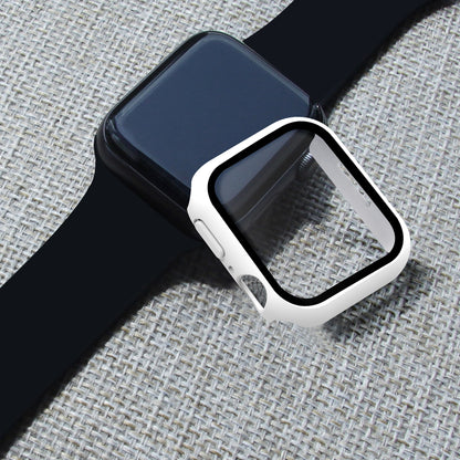 2-in-1 9H Tempered Glass Film Matte Hard PC Watch Case Cover for Apple Watch Series 7 45mm / Series 8 45mm