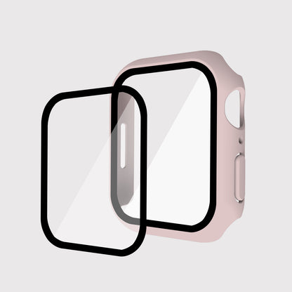 2-in-1 9H Tempered Glass Film Matte Hard PC Watch Case Cover for Apple Watch Series 7 45mm / Series 8 45mm