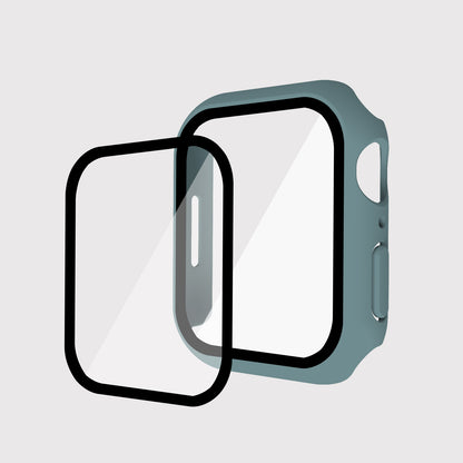 2-in-1 9H Tempered Glass Film Matte Hard PC Watch Case Cover for Apple Watch Series 7 45mm / Series 8 45mm