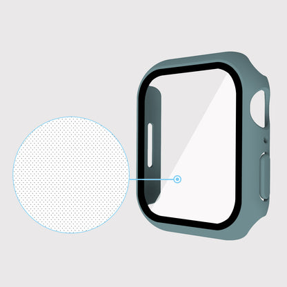 2-in-1 9H Tempered Glass Film Matte Hard PC Watch Case Cover for Apple Watch Series 7 45mm / Series 8 45mm