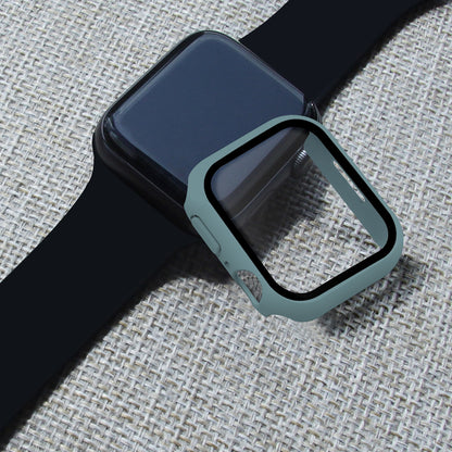 2-in-1 9H Tempered Glass Film Matte Hard PC Watch Case Cover for Apple Watch Series 7 45mm / Series 8 45mm