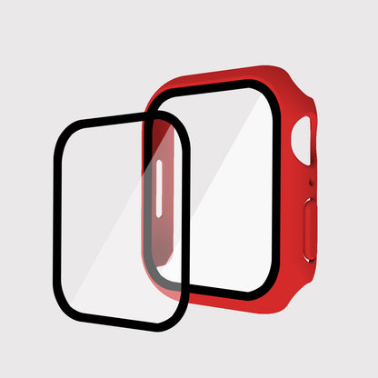 2-in-1 9H Tempered Glass Film Matte Hard PC Watch Case Cover for Apple Watch Series 7 45mm / Series 8 45mm
