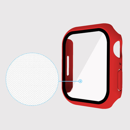 2-in-1 9H Tempered Glass Film Matte Hard PC Watch Case Cover for Apple Watch Series 7 45mm / Series 8 45mm