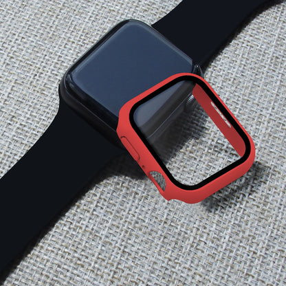 2-in-1 9H Tempered Glass Film Matte Hard PC Watch Case Cover for Apple Watch Series 7 45mm / Series 8 45mm