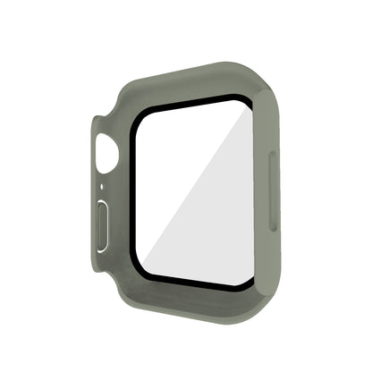 2-in-1 9H Tempered Glass Film Matte Hard PC Watch Case Cover for Apple Watch Series 7 45mm / Series 8 45mm