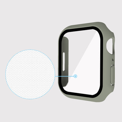 2-in-1 9H Tempered Glass Film Matte Hard PC Watch Case Cover for Apple Watch Series 7 45mm / Series 8 45mm