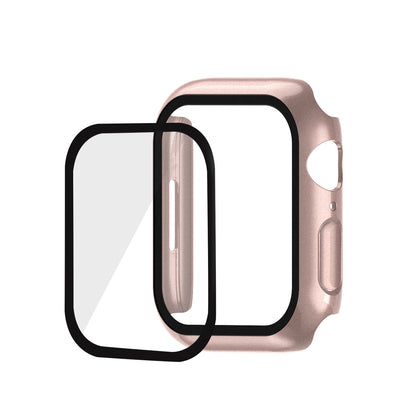 2-in-1 9H Tempered Glass Film Matte Hard PC Watch Case Cover for Apple Watch Series 7 45mm / Series 8 45mm