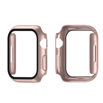 2-in-1 9H Tempered Glass Film Matte Hard PC Watch Case Cover for Apple Watch Series 7 45mm / Series 8 45mm
