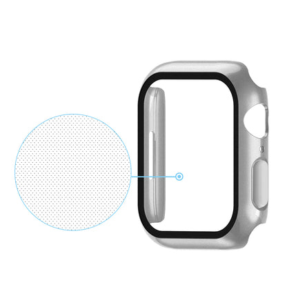 2-in-1 9H Tempered Glass Film Matte Hard PC Watch Case Cover for Apple Watch Series 7 45mm / Series 8 45mm