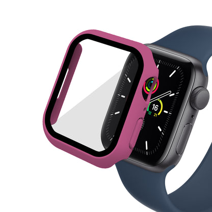 2-in-1 9H Tempered Glass Film Matte Hard PC Watch Case Cover for Apple Watch Series 7 45mm / Series 8 45mm