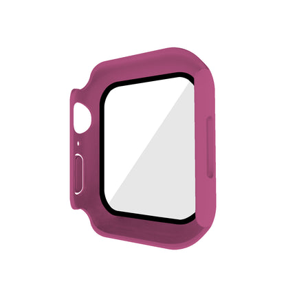 2-in-1 9H Tempered Glass Film Matte Hard PC Watch Case Cover for Apple Watch Series 7 45mm / Series 8 45mm