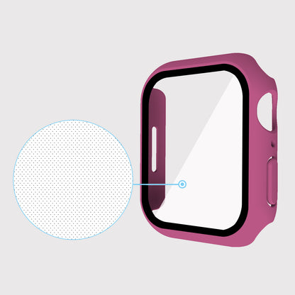2-in-1 9H Tempered Glass Film Matte Hard PC Watch Case Cover for Apple Watch Series 7 45mm / Series 8 45mm