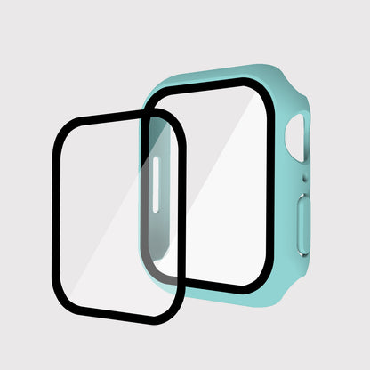 2-in-1 9H Tempered Glass Film Matte Hard PC Watch Case Cover for Apple Watch Series 7 45mm / Series 8 45mm