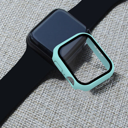 2-in-1 9H Tempered Glass Film Matte Hard PC Watch Case Cover for Apple Watch Series 7 45mm / Series 8 45mm