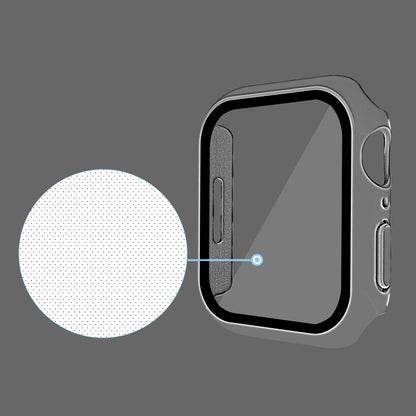 2-in-1 9H Tempered Glass Film Matte Hard PC Watch Case Cover for Apple Watch Series 7 45mm / Series 8 45mm