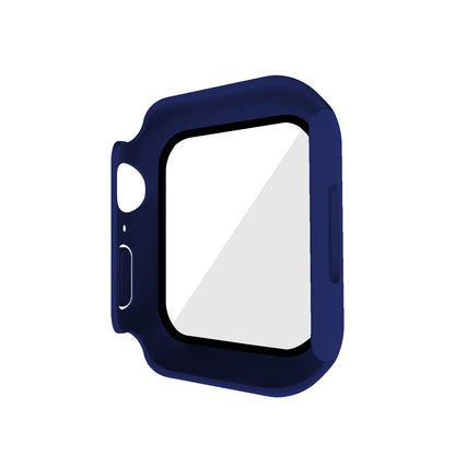 2-in-1 9H Tempered Glass Film Matte Hard PC Watch Case Cover for Apple Watch Series 7 45mm / Series 8 45mm
