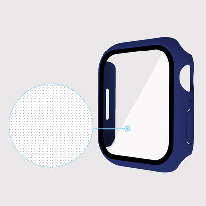 2-in-1 9H Tempered Glass Film Matte Hard PC Watch Case Cover for Apple Watch Series 7 45mm / Series 8 45mm